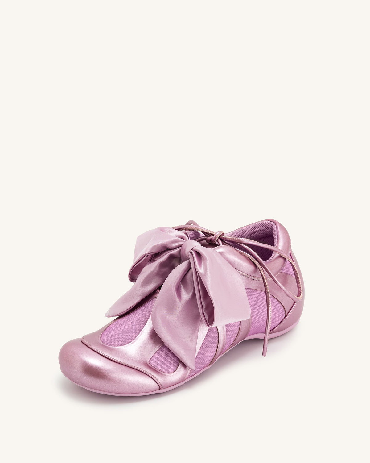 Rosie Metallic Bow Tie Low Top Sneakers - Pink | JW PEI