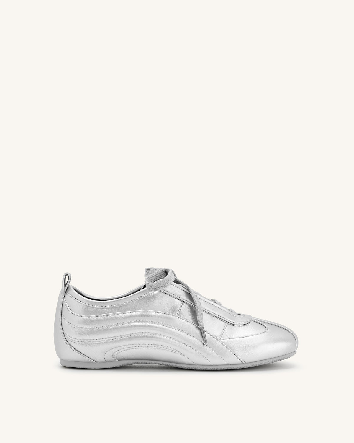 Ferne Streamlined Lustrous Sneakers - Silver | JW PEI