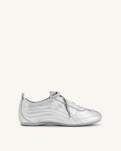 Ferne Streamlined Lustrous Sneakers - Silver | JW PEI