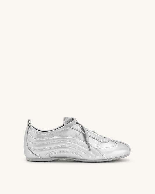 Ferne Streamlined Lustrous Sneakers - Silver | JW PEI