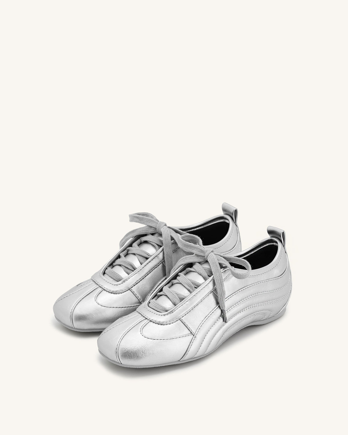 Ferne Streamlined Lustrous Sneakers - Silver | JW PEI