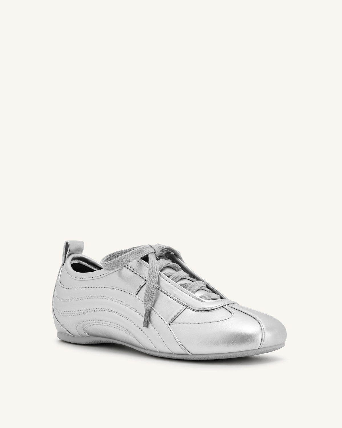 Ferne Streamlined Lustrous Sneakers - Silver | JW PEI