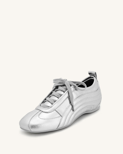 Ferne Streamlined Lustrous Sneakers - Silver | JW PEI