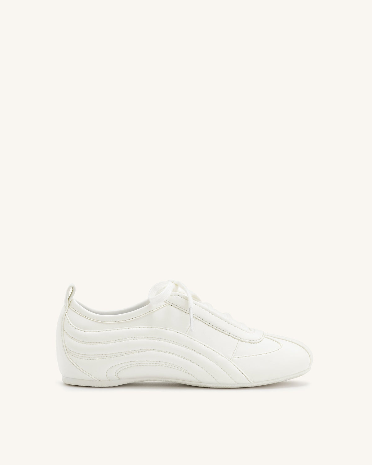 Ferne Streamlined Lustrous Sneakers - White | JW PEI