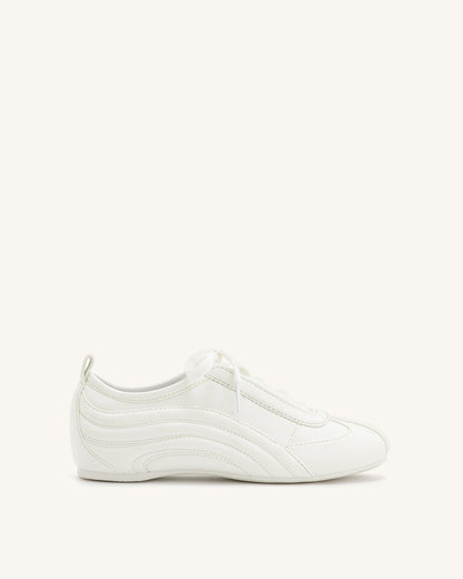 Ferne Streamlined Lustrous Sneakers - White | JW PEI