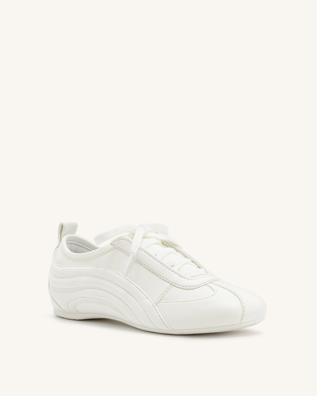 Ferne Streamlined Lustrous Sneakers - White | JW PEI