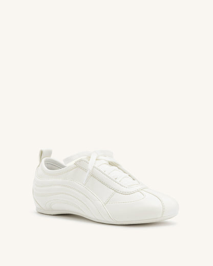 Ferne Streamlined Lustrous Sneakers - White | JW PEI