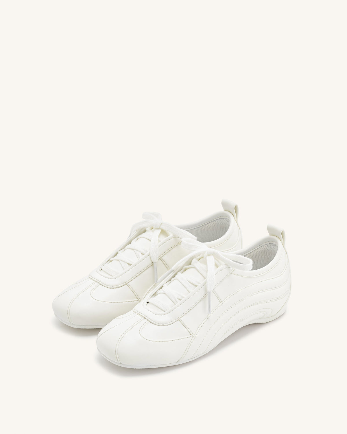 Ferne Streamlined Lustrous Sneakers - White | JW PEI