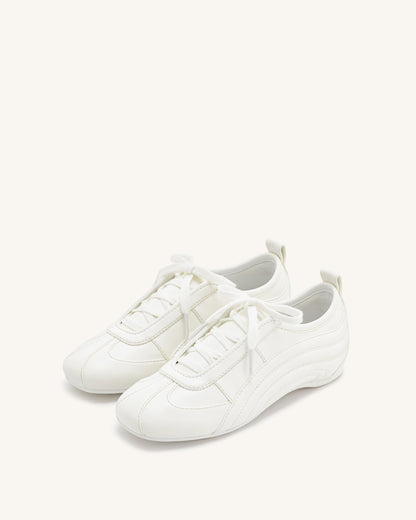 Ferne Streamlined Lustrous Sneakers - White | JW PEI