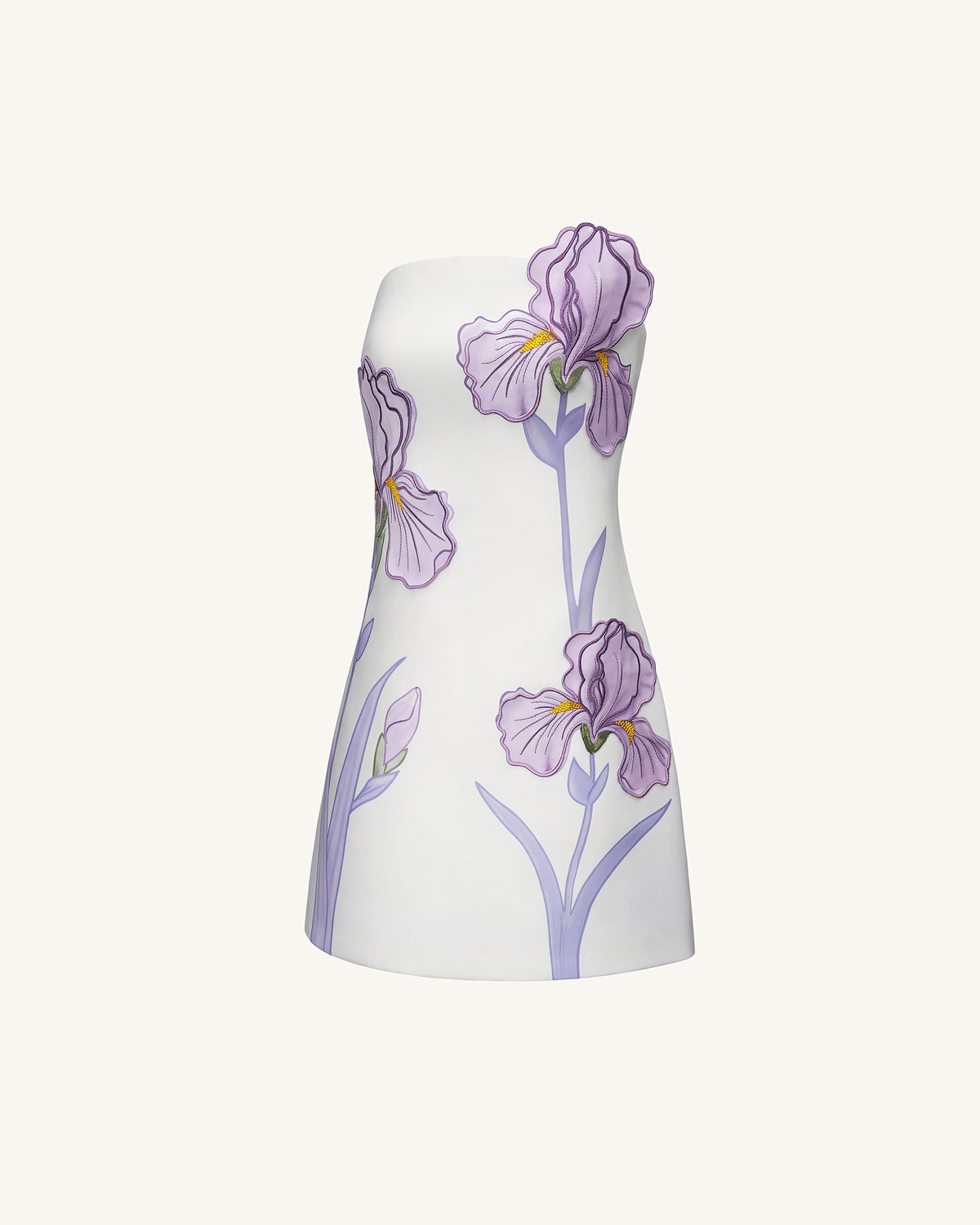 Iris Floral Print Strapless Dress - White | JW PEI