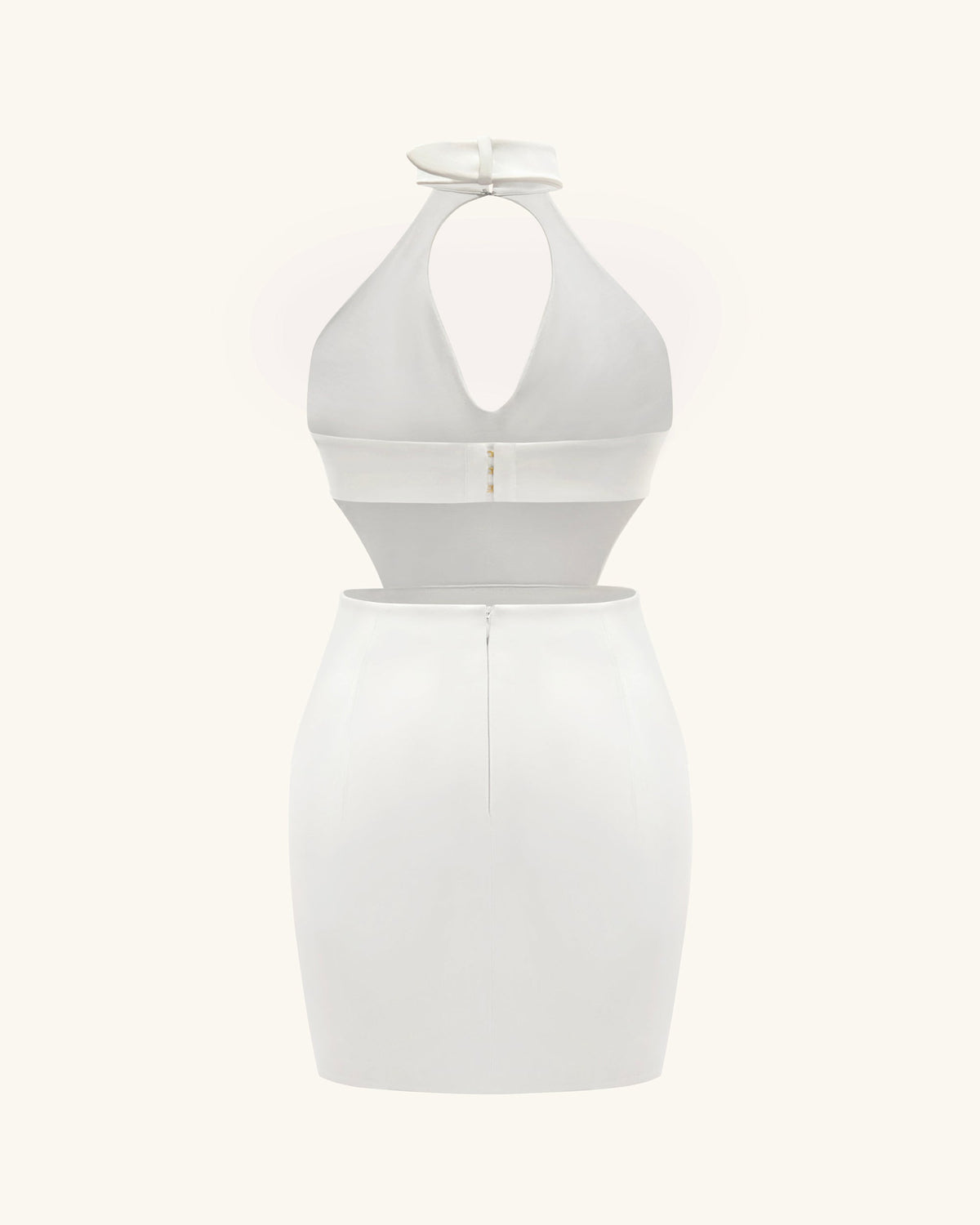 Gabriella Belted Cutout Halter Mini Dress - Ivory | JW PEI