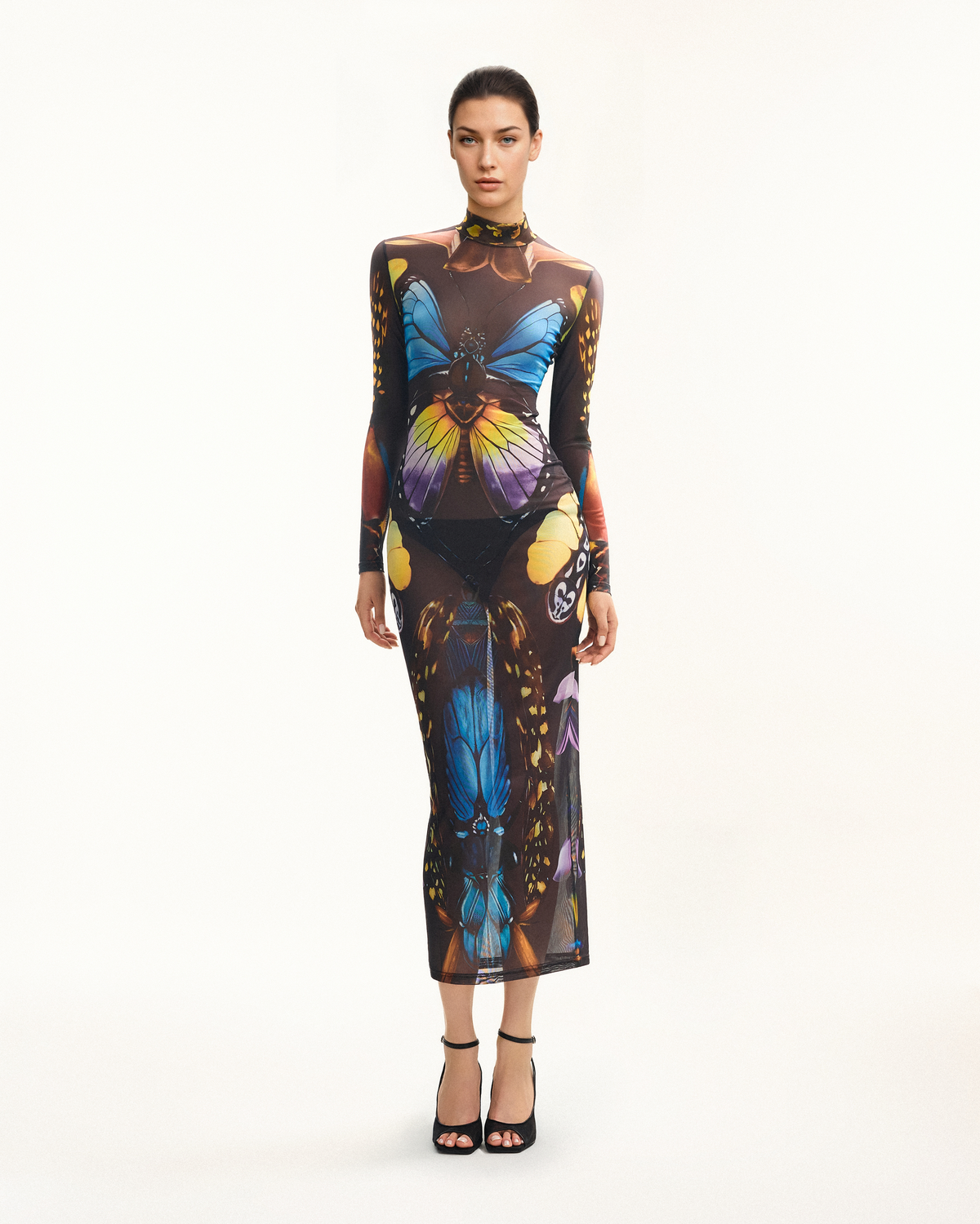 Butterfly Mesh Maxi Dress - Multicolor | JW PEI