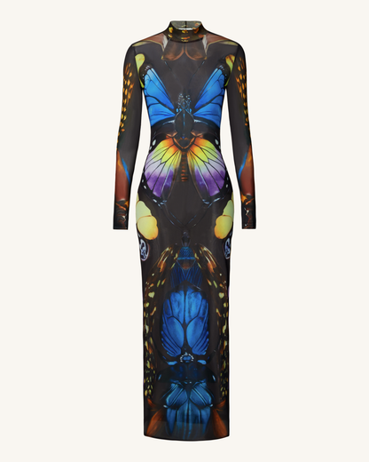 Butterfly Mesh Maxi Dress - Multicolor | JW PEI