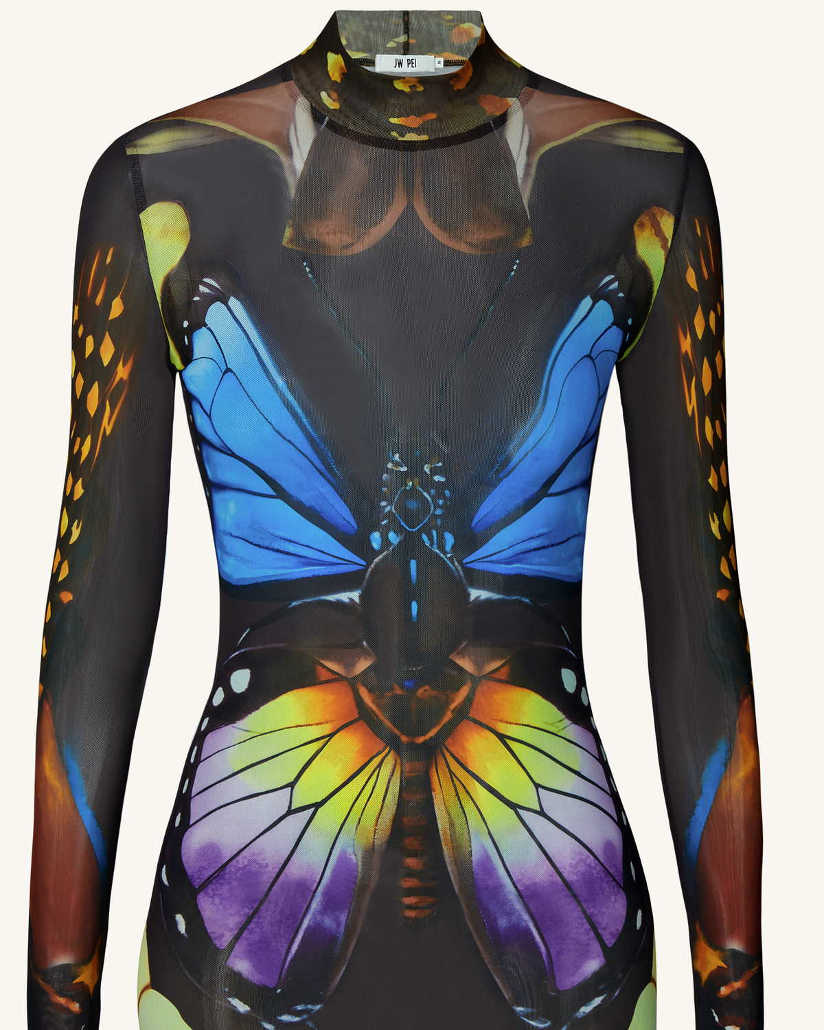 Butterfly Mesh Maxi Dress - Multicolor | JW PEI