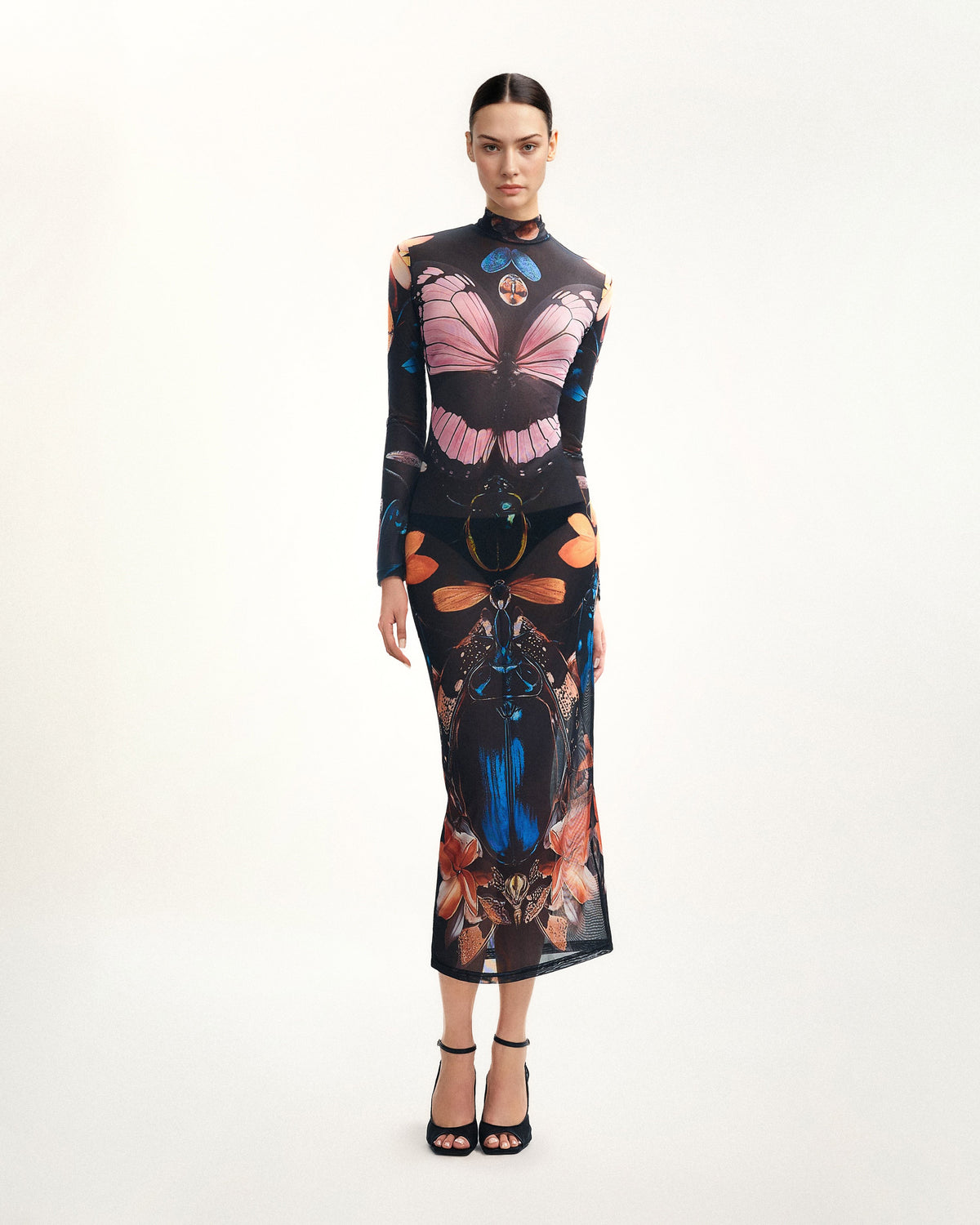 Sheer Butterfly and Beetle Gown - Multicolor | JW PEI