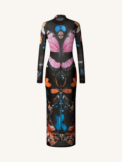 Sheer Butterfly and Beetle Gown - Multicolor | JW PEI