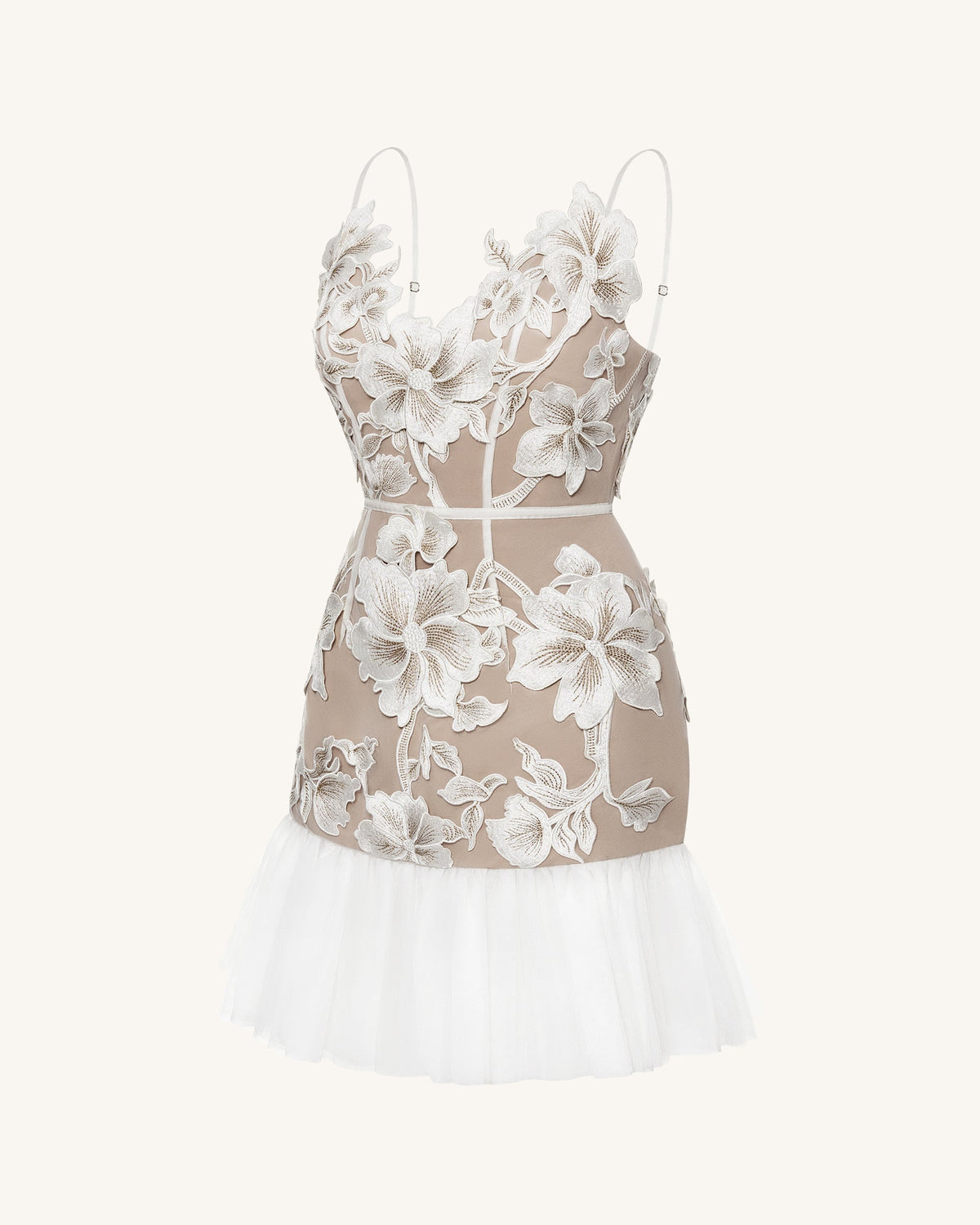 Floral Sling Mini Dress - White | JW PEI