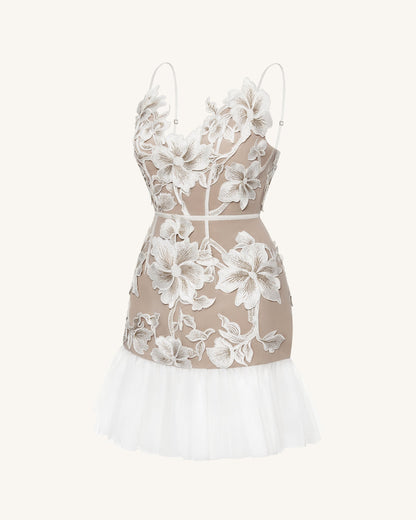 Floral Sling Mini Dress - White | JW PEI