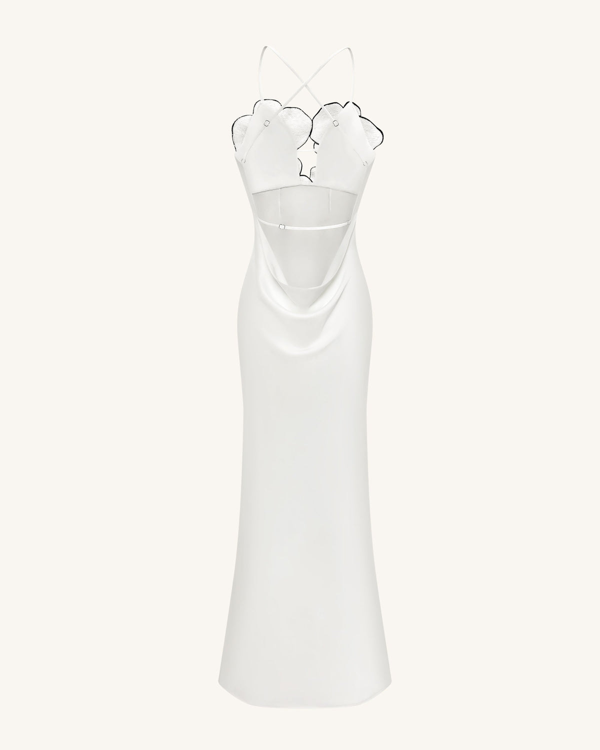 Orchid Embroidered Dress - White/Black | JW PEI