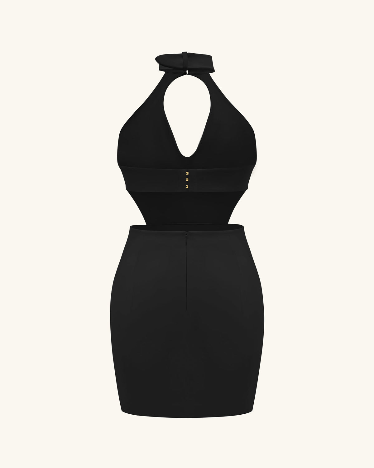Gabriella Belted Cutout Halter Mini Dress - Black | JW PEI