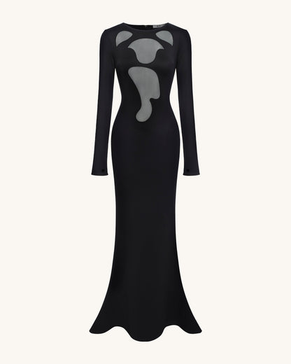 Ava Cutout Bodycon Gown - Black | JW PEI