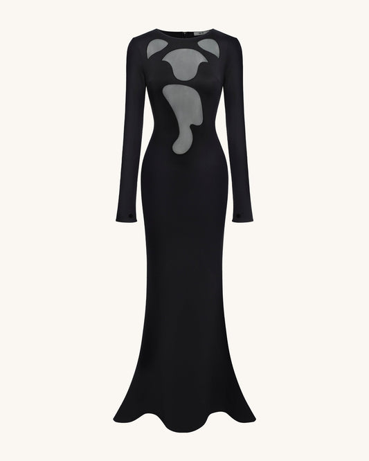 Ava Cutout Bodycon Gown - Black | JW PEI