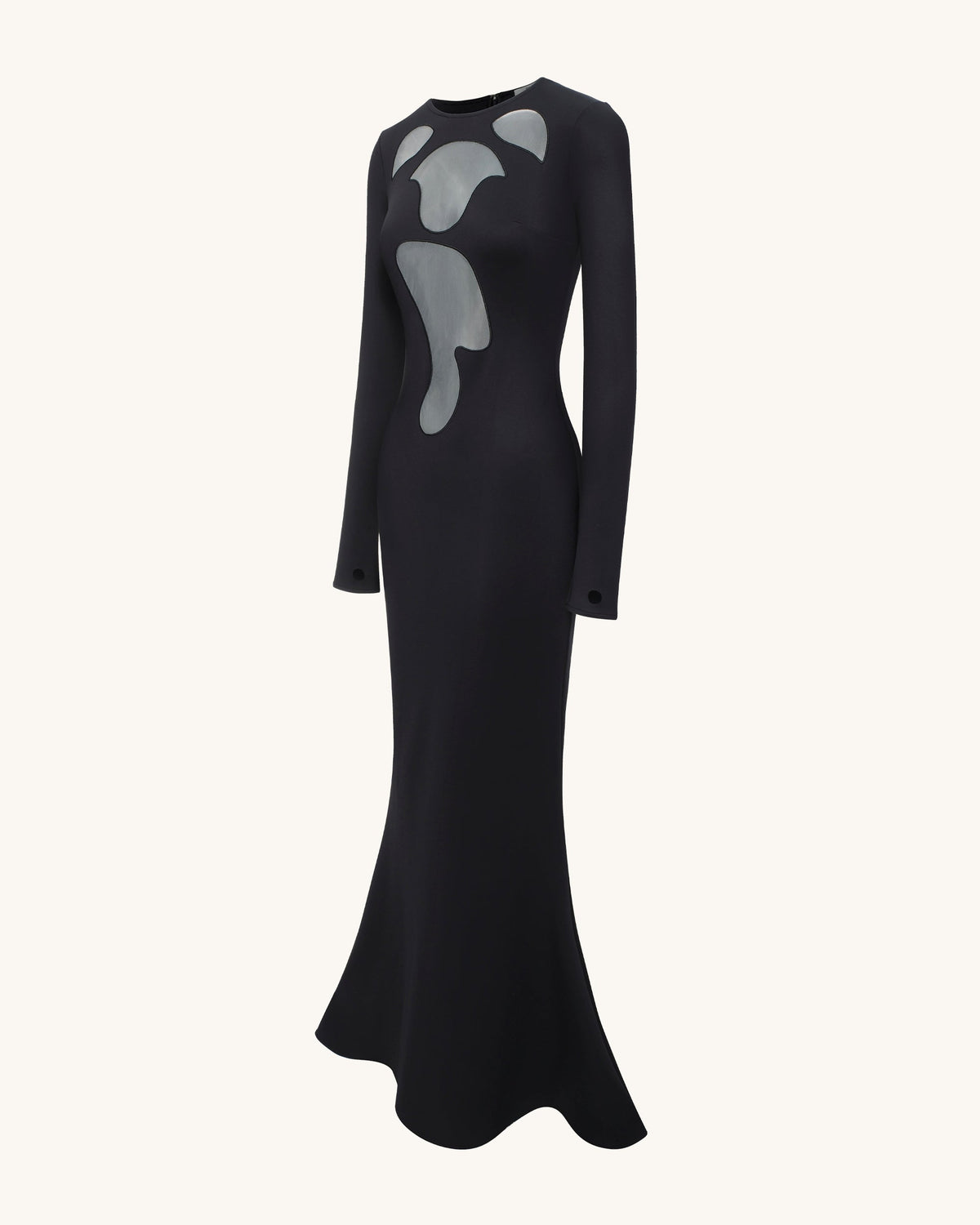 Ava Cutout Bodycon Gown - Black | JW PEI