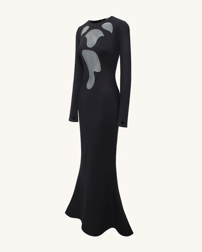 Ava Cutout Bodycon Gown - Black | JW PEI