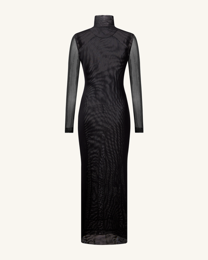 Sophia Eye Print Mesh Dress - Black/White | JW PEI