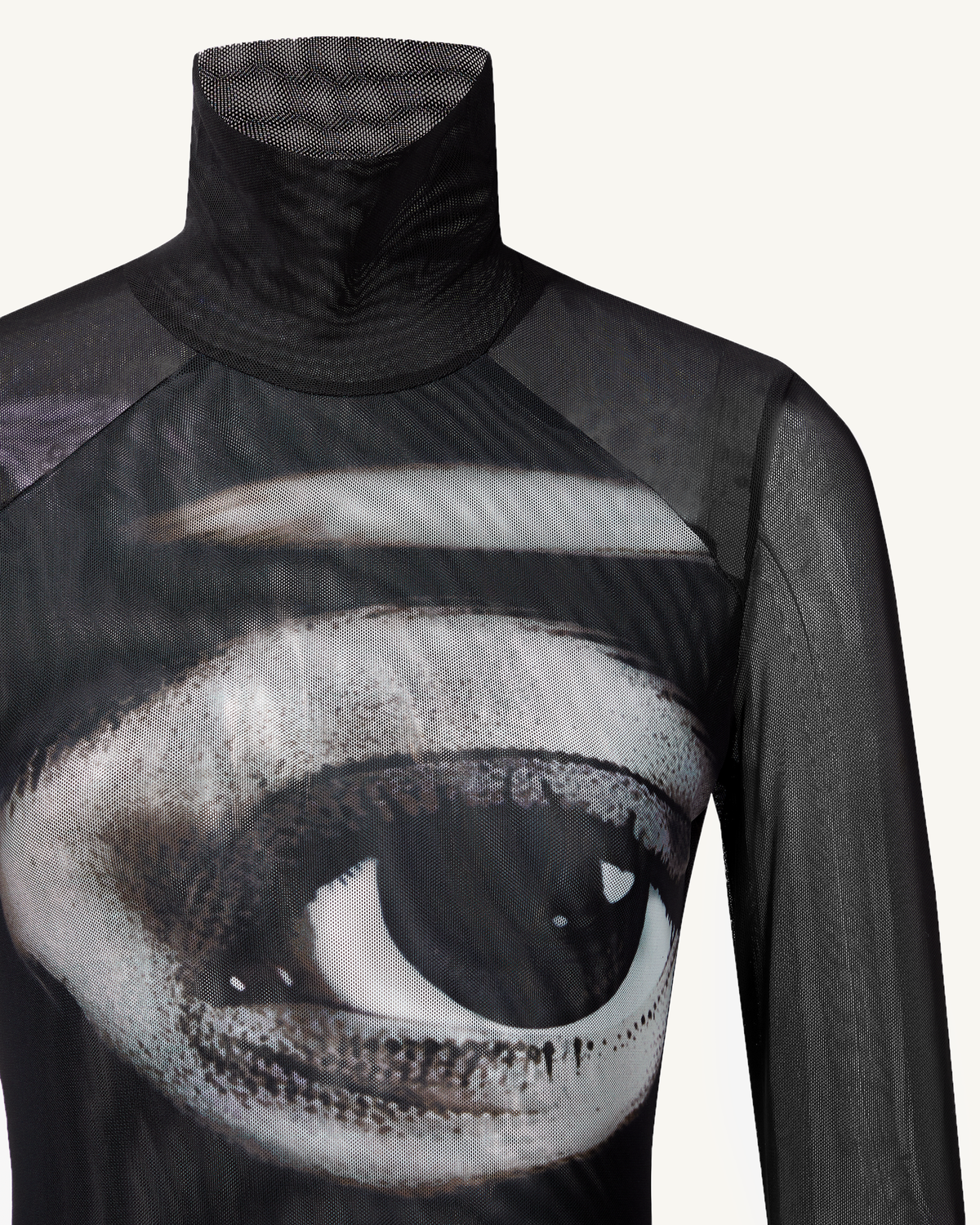 Sophia Eye Print Mesh Dress - Black/White | JW PEI