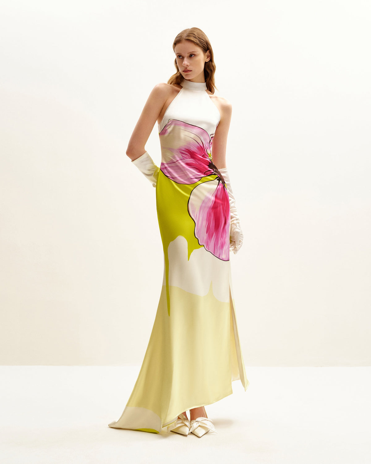 Olivia Floral Halter Gown - Multicolor | JW PEI