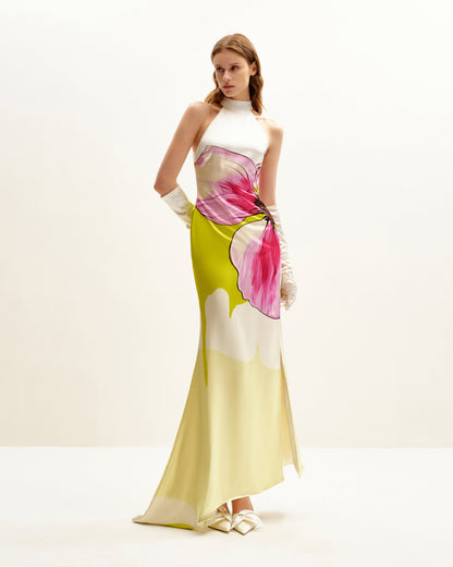 Olivia Floral Halter Gown - Multicolor | JW PEI