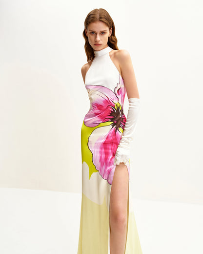 Olivia Floral Halter Gown - Multicolor | JW PEI