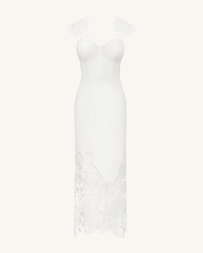 Orchid Embroidered Corset Dress - White | JW PEI