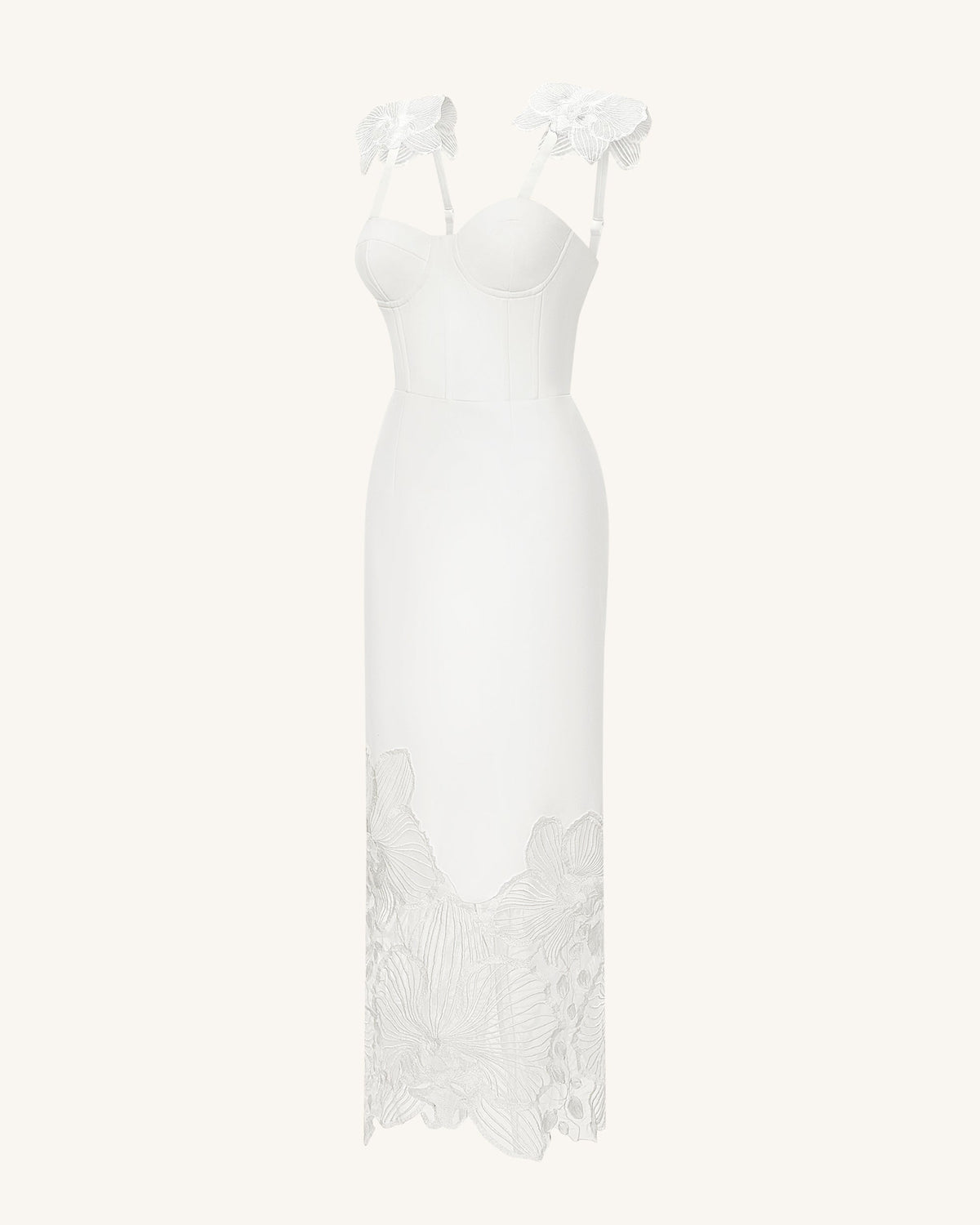 Orchid Embroidered Corset Dress - White | JW PEI