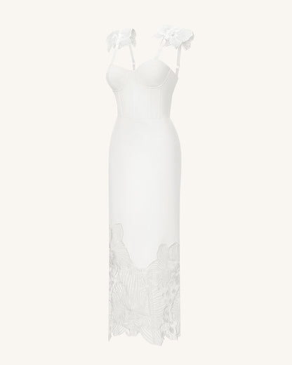 Orchid Embroidered Corset Dress - White | JW PEI