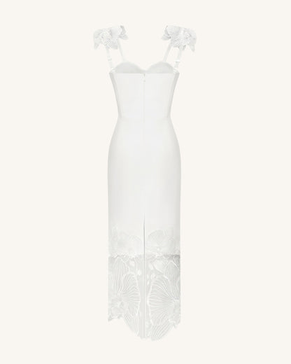 Orchid Embroidered Corset Dress - White | JW PEI