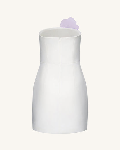 Slipper Orchid Appliqué Mini Dress - White | JW PEI