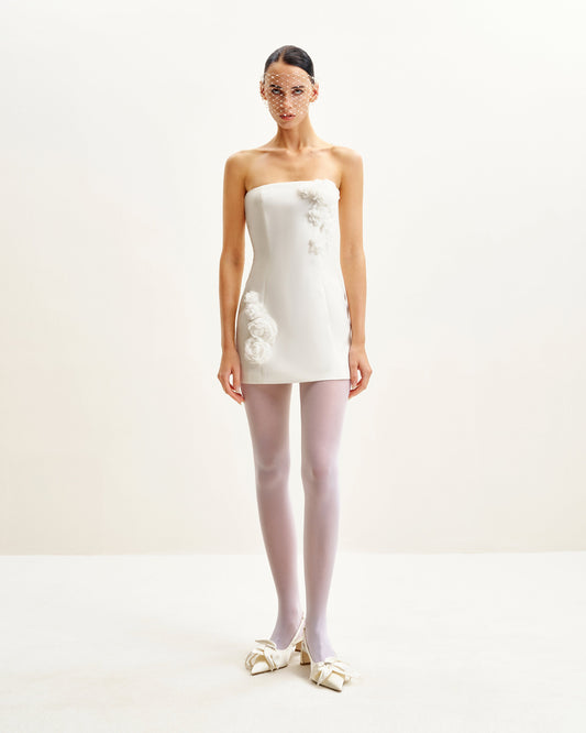 Blossoming Elegance Strapless Dress - White | JW PEI