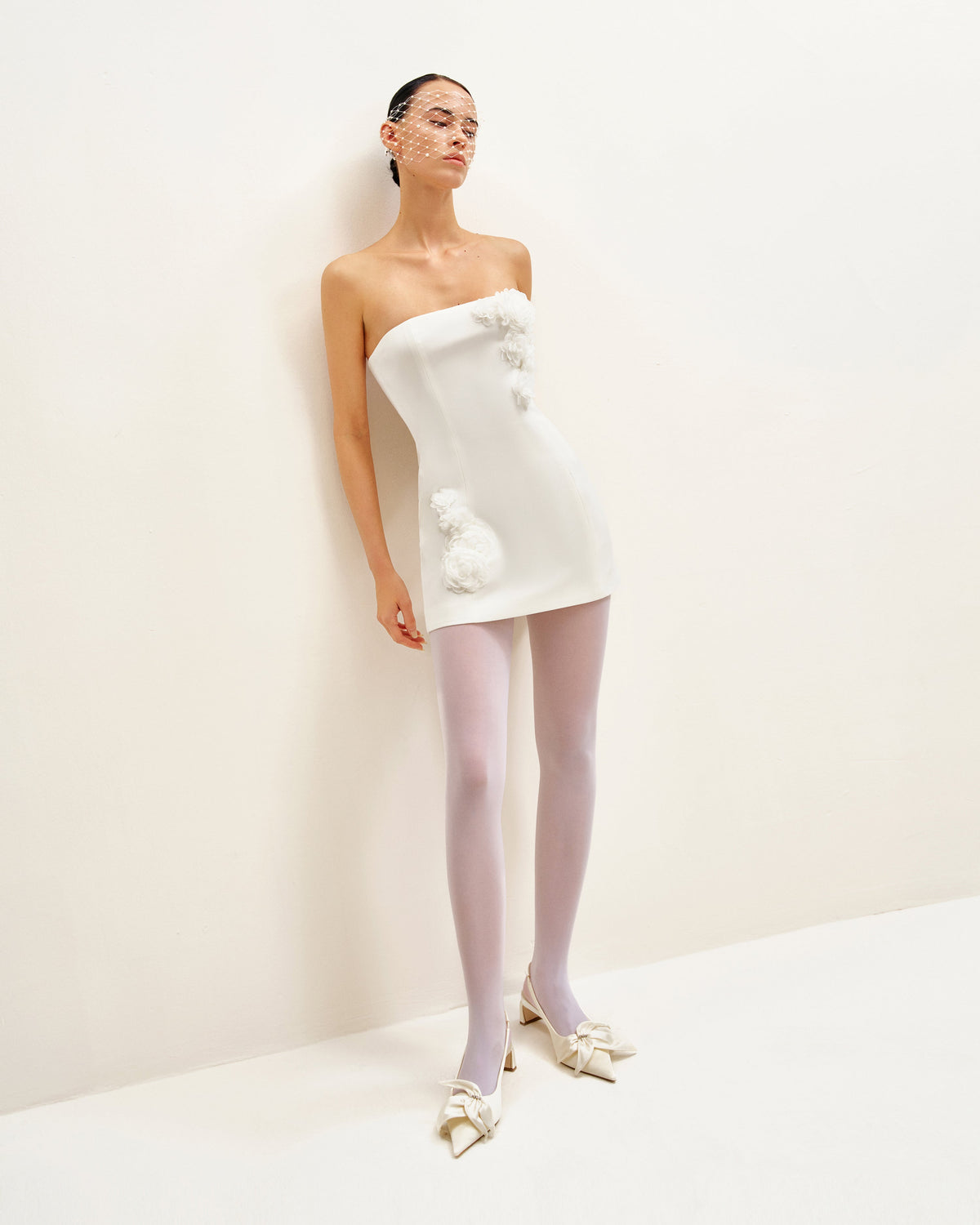 Blossoming Elegance Strapless Dress - White | JW PEI