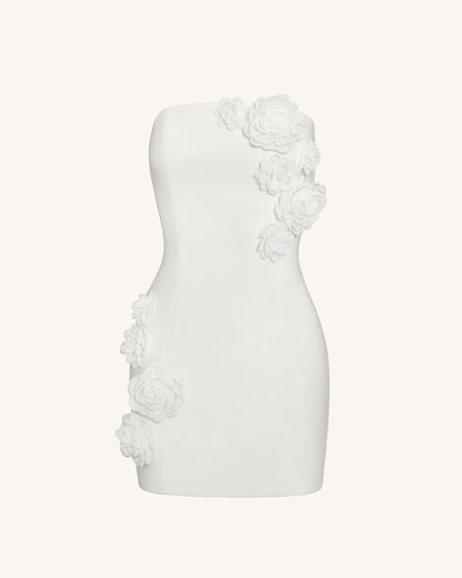 Blossoming Elegance Strapless Dress - White | JW PEI