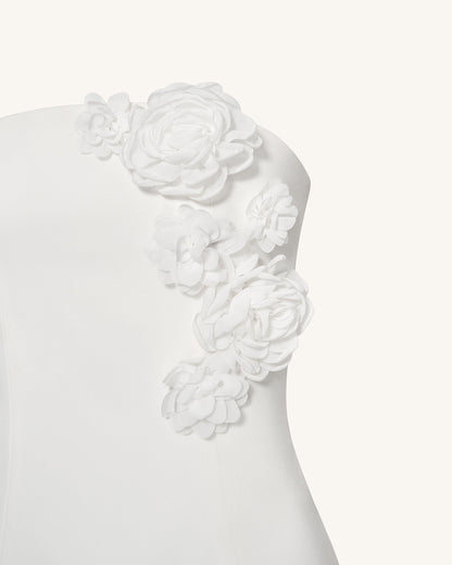 Blossoming Elegance Strapless Dress - White | JW PEI