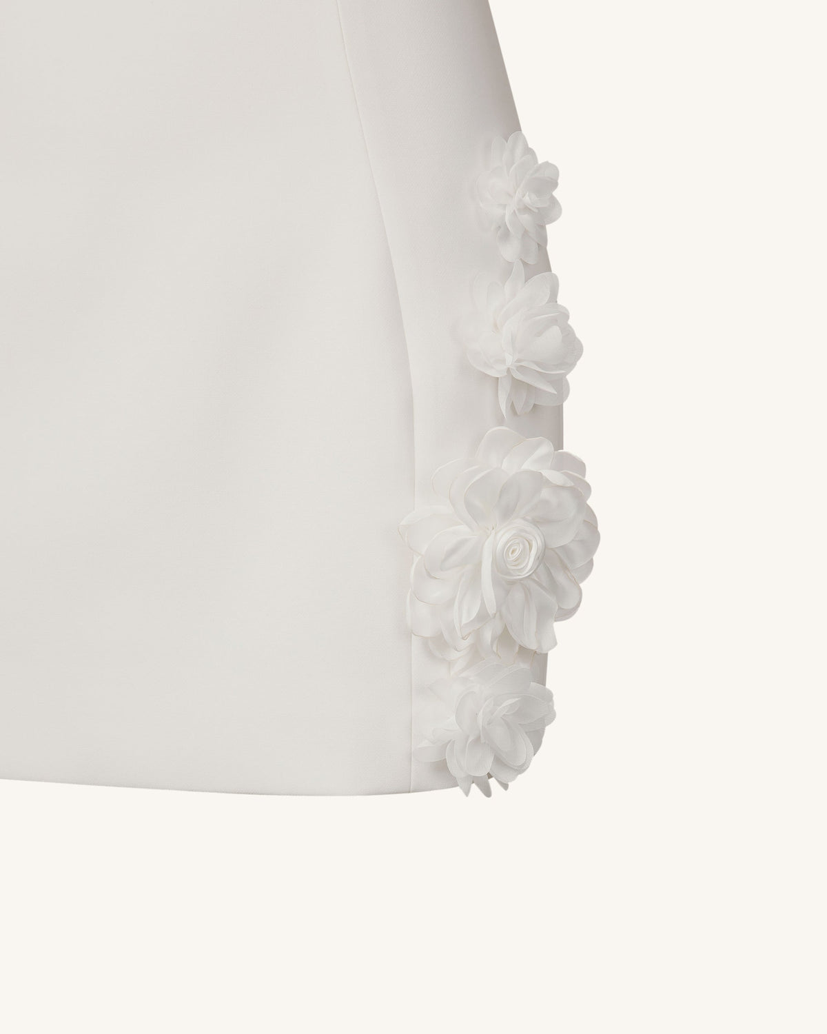 Elaina White Rosette Applique Mini Dress - White | JW PEI