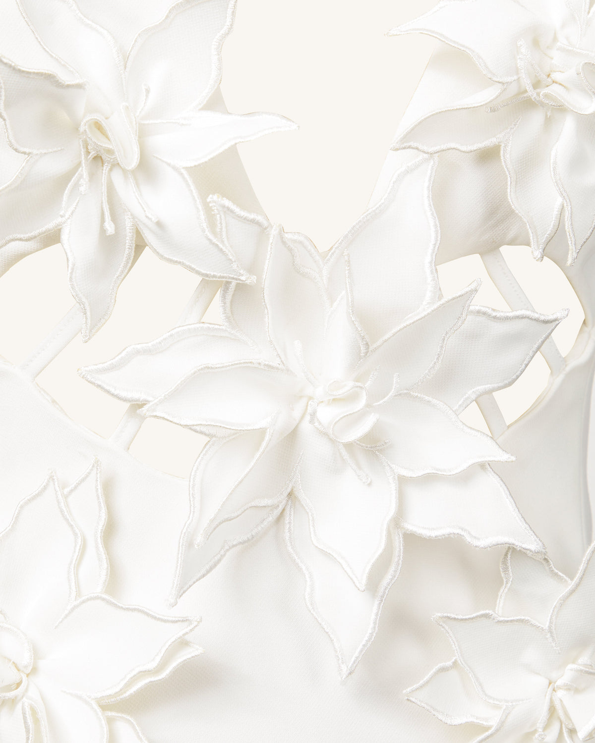 Yuliya White Floral Embellishment V-neckline Mini Dress - White | JW PEI