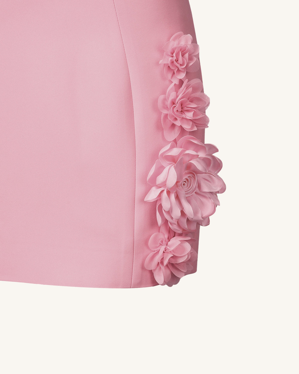 Elaina Pink Rosette Applique Mini Dress-Pink | JW PEI