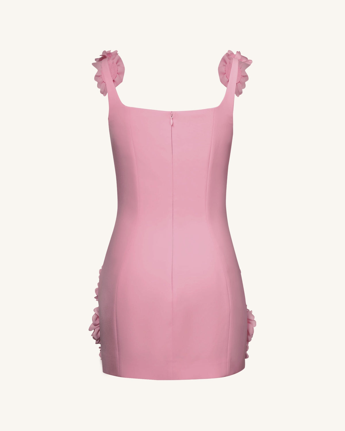 Elaina Pink Rosette Applique Mini Dress-Pink | JW PEI
