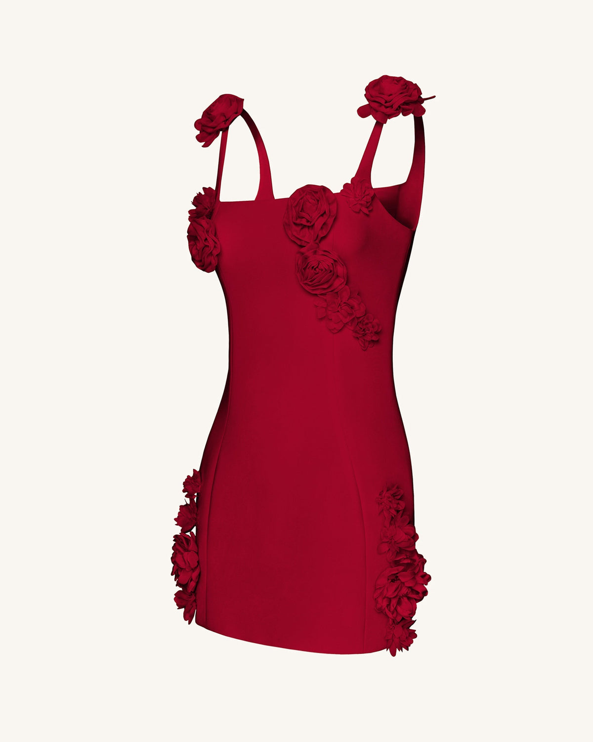 Elaina Rosette Applique Mini Dress - Red | JW PEI