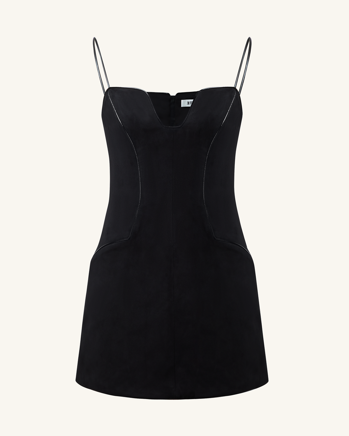 Eva Spaghetti Strap Sueded Dress - Black | JW PEI