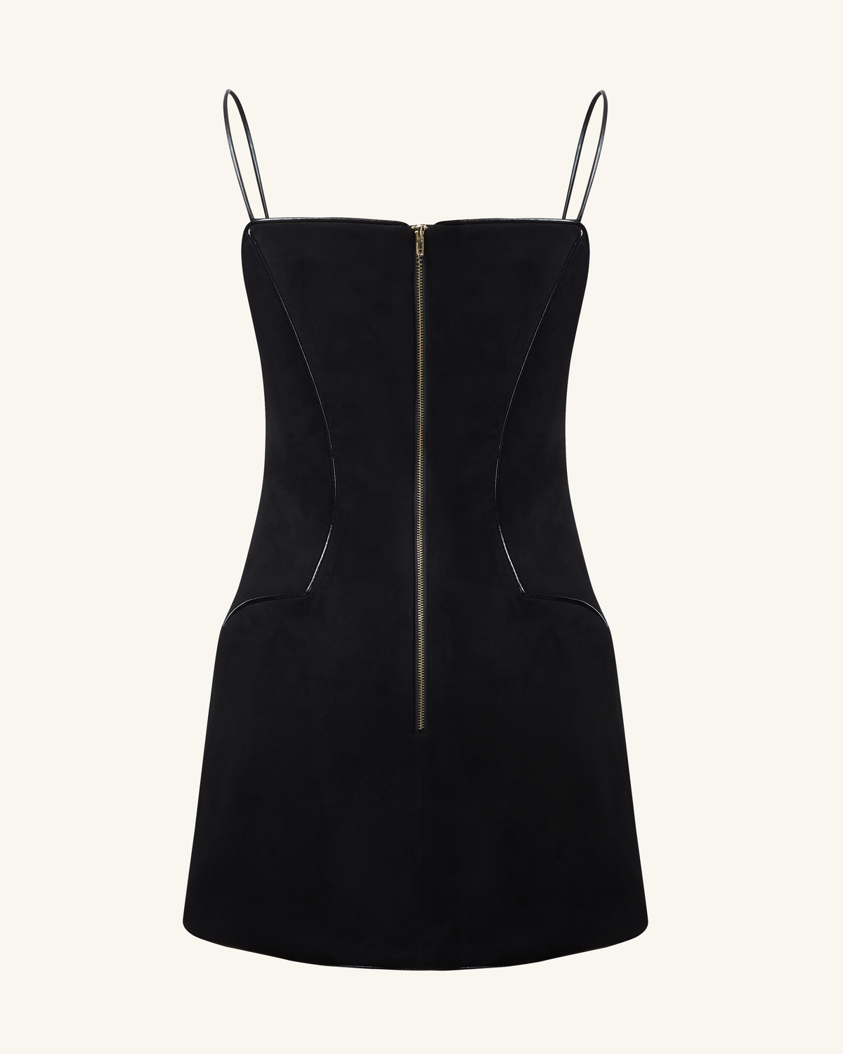 Eva Spaghetti Strap Sueded Dress - Black | JW PEI