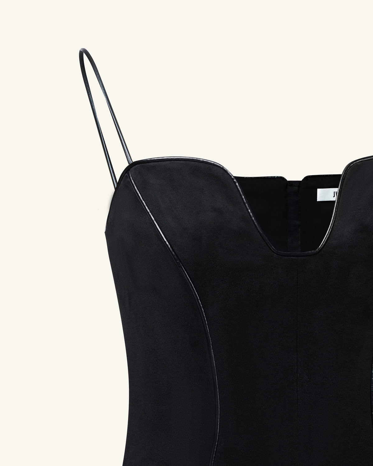 Eva Spaghetti Strap Sueded Dress - Black | JW PEI